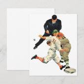 Oude honkbalspelers veilig op thuisplaat (Voorkant / Achterkant)