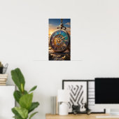 Oude horloge muurkunst poster (Thuiskantoor)