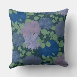 Oude Hortensia Tuin Marineblauw Groen Lavendel Kussen