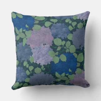 Oude Hortensia Tuin Marineblauw Groen Lavendel Kussen