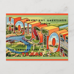 Oude Houston Texas ansichtkaart Briefkaart