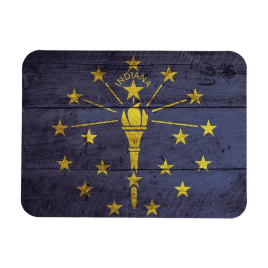 Oude Hout Indiana vlag Magneet (Horizontaal)