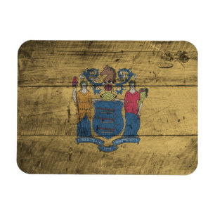 Oude hout New Jersey vlag; Magneet