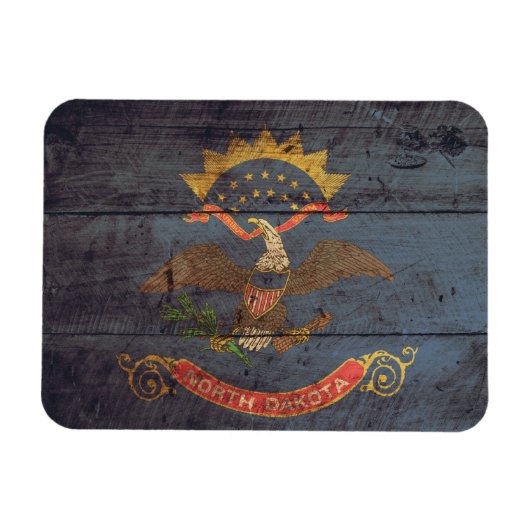 Oude Hout North Dakota vlag; Magneet (Horizontaal)