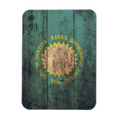Oude Hout Zuid Dakota Vlag Magneet (Verticaal)