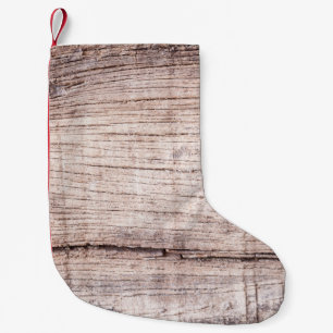 Oude houtachtergrond: hout, boomstam, achtergrond, kleine kerstsok