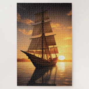 Oude Houten Boot Legpuzzel