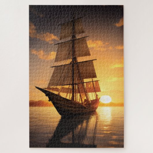 Oude Houten Boot Legpuzzel (Verticaal)