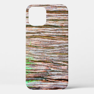 Oude houten decor, achtergrond, bord, bruin, kegel iPhone 12 hoesje