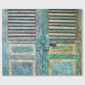 oude  houten deur cadeaupapier (Vlak)