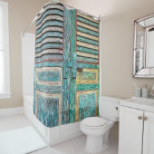 oude  houten deur douchegordijn (In situ)