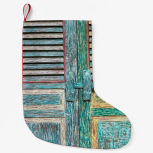 oude houten deur kleine kerstsok