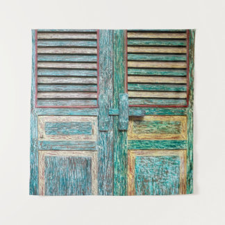 oude  houten deur wandkleed