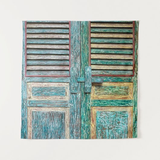 oude  houten deur wandkleed (Voorkant)