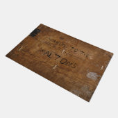 Oude "houten" deurmat met (of zonder) jouw naam (Schuin)