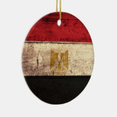 Oude houten Egyptische vlag Keramisch Ornament (Rechts)