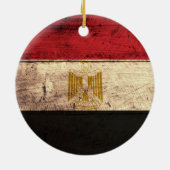 Oude houten Egyptische vlag Keramisch Ornament (Achterkant)