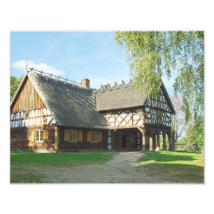 Oude houten huis - Foto Afdruk