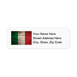 Oude Houten Italië Vlag Etiket