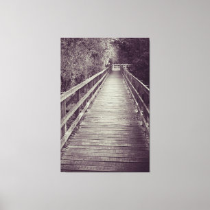 Oude Houten Knuppelpad Canvas Afdruk