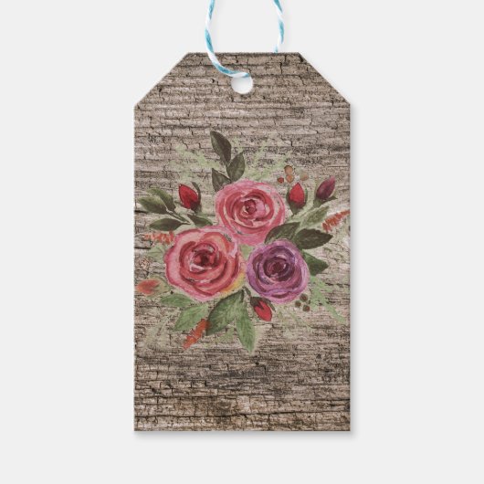 Oude houten planken cadeaulabel (Voorkant)