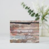 Oude houten rustieke boot houten plank briefkaart (Staand voorkant)