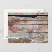 Oude houten rustieke boot houten plank briefkaart (Voorkant / Achterkant)