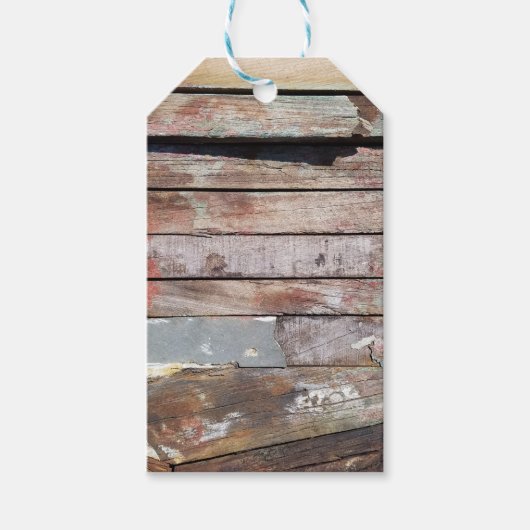 Oude houten rustieke boot houten plank cadeaulabel (Voorkant)