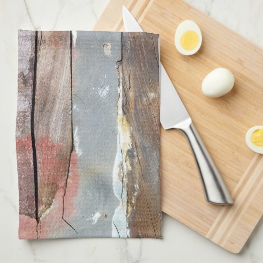 Oude houten rustieke boot houten plank theedoek (Quarter Fold)