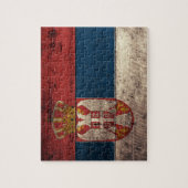 Oude houten Servische vlag Legpuzzel (Verticaal)