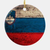 Oude houten Sloveense vlag Keramisch Ornament (Achterkant)