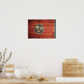 Oude houten Tennessee vlag; Poster (Keuken)