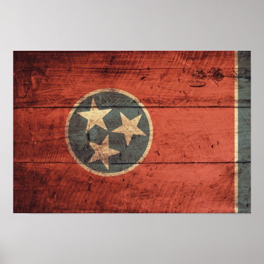 Oude houten Tennessee vlag; Poster (Voorkant)