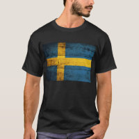 Oude houten vlag van Zweden;