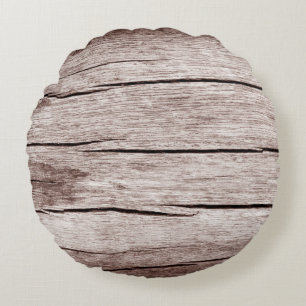 Oude houten vloer met scheuren, oude houten textuu rond kussen