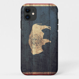 Oude Houten Wyoming Vlag iPhone 11 Hoesje