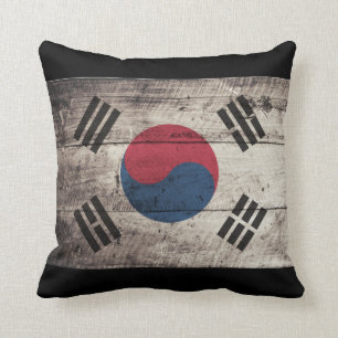 Oude houten Zuid-Koreaanse vlag Kussen