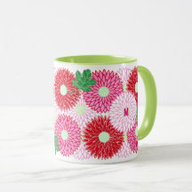 Oude houtsnede roze & rode bloesems