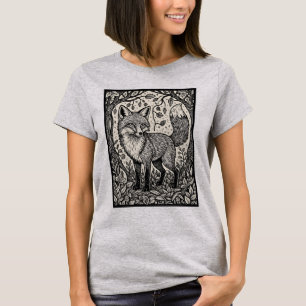 Oude Houtsnede Vos T-shirt