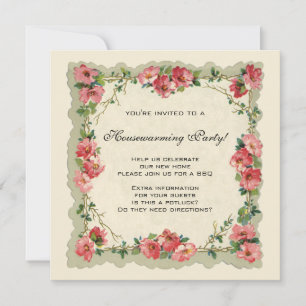Oude Huis Verwarming, Antieke Rozen Bloemen Bloemi Kaart