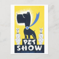 Oude huisdier show WPA poster ansichtkaart