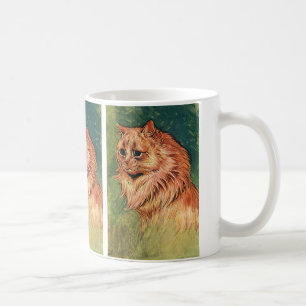 Oude huisdieren, langharige oranje kat koffiemok