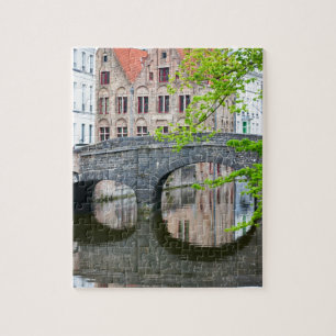 Oude huizen in Brugge, België Legpuzzel