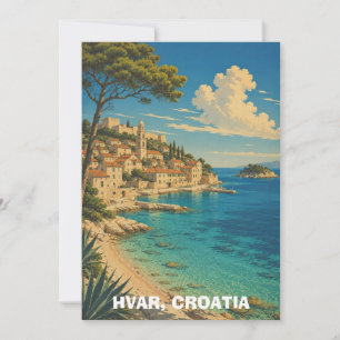 Oude Hvar Kroatië Adria Kust Landschap Kaart