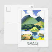 Oude Ierse Reisposter Briefkaart (Voorkant / Achterkant)