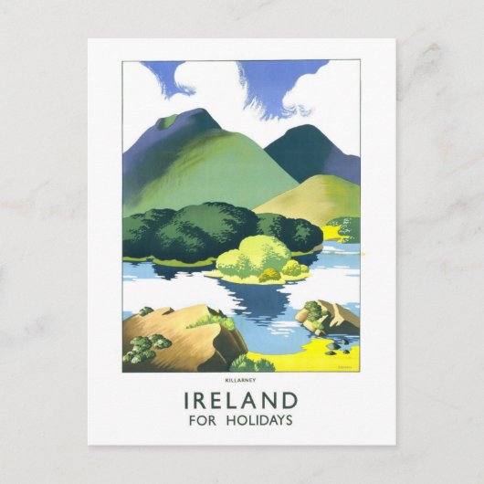 Oude Ierse Reisposter Briefkaart (Voorkant)