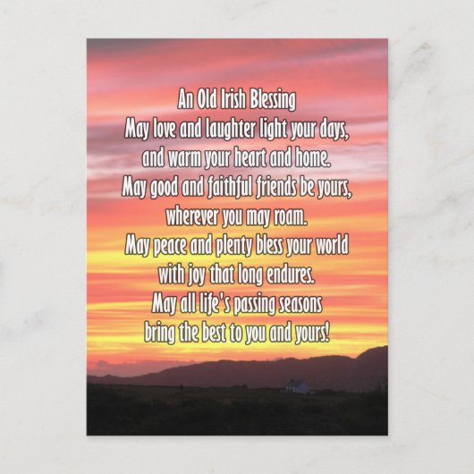 Oude Ierse zegen Briefkaart (Voorkant)