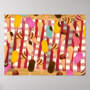 Oude ijs-picknick poster