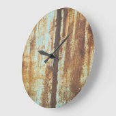 Oude ijzeren roest: metalen achtergrond grote klok (Hoek)