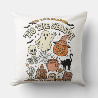 Oude illustratie van een gezellige Halloween-verga Kussen